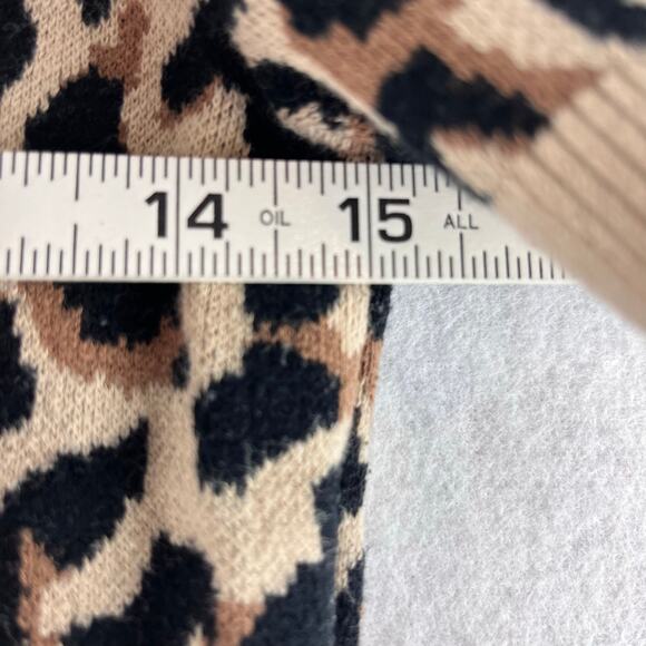 J.Crew Short Sleeve Leopard Cheetah Print Knit Sweater Women's XS 100% Cotton - Picture 3 of 9
